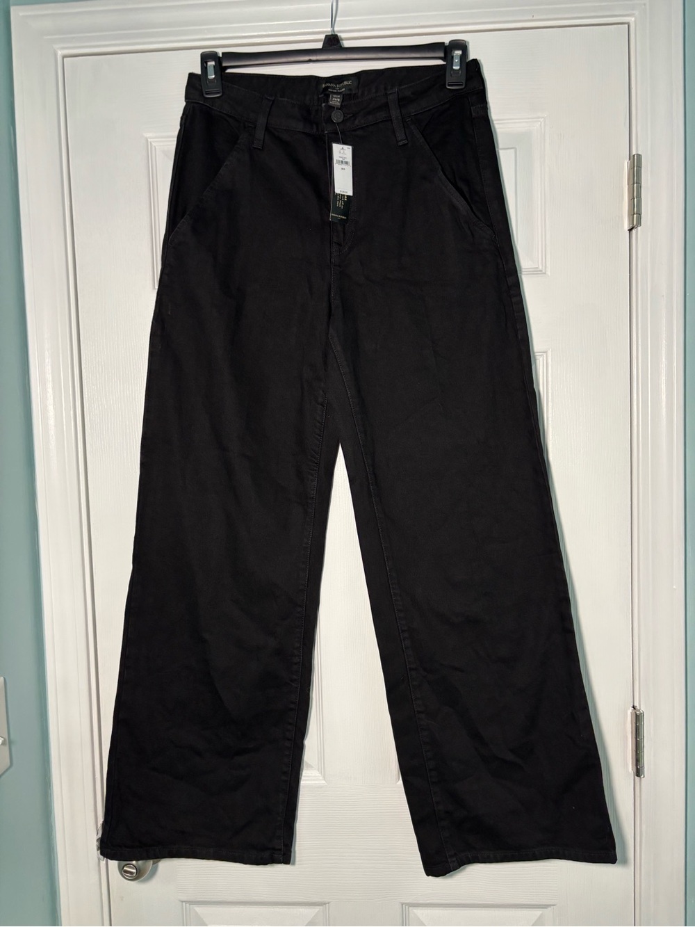 Banana Republic Black Wide-Leg Pants with Belt Loops